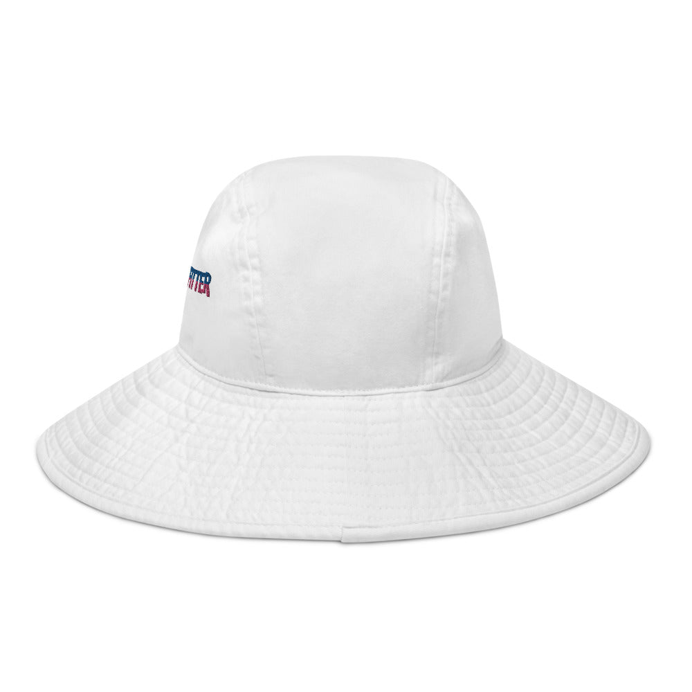 Wide brim bucket hat