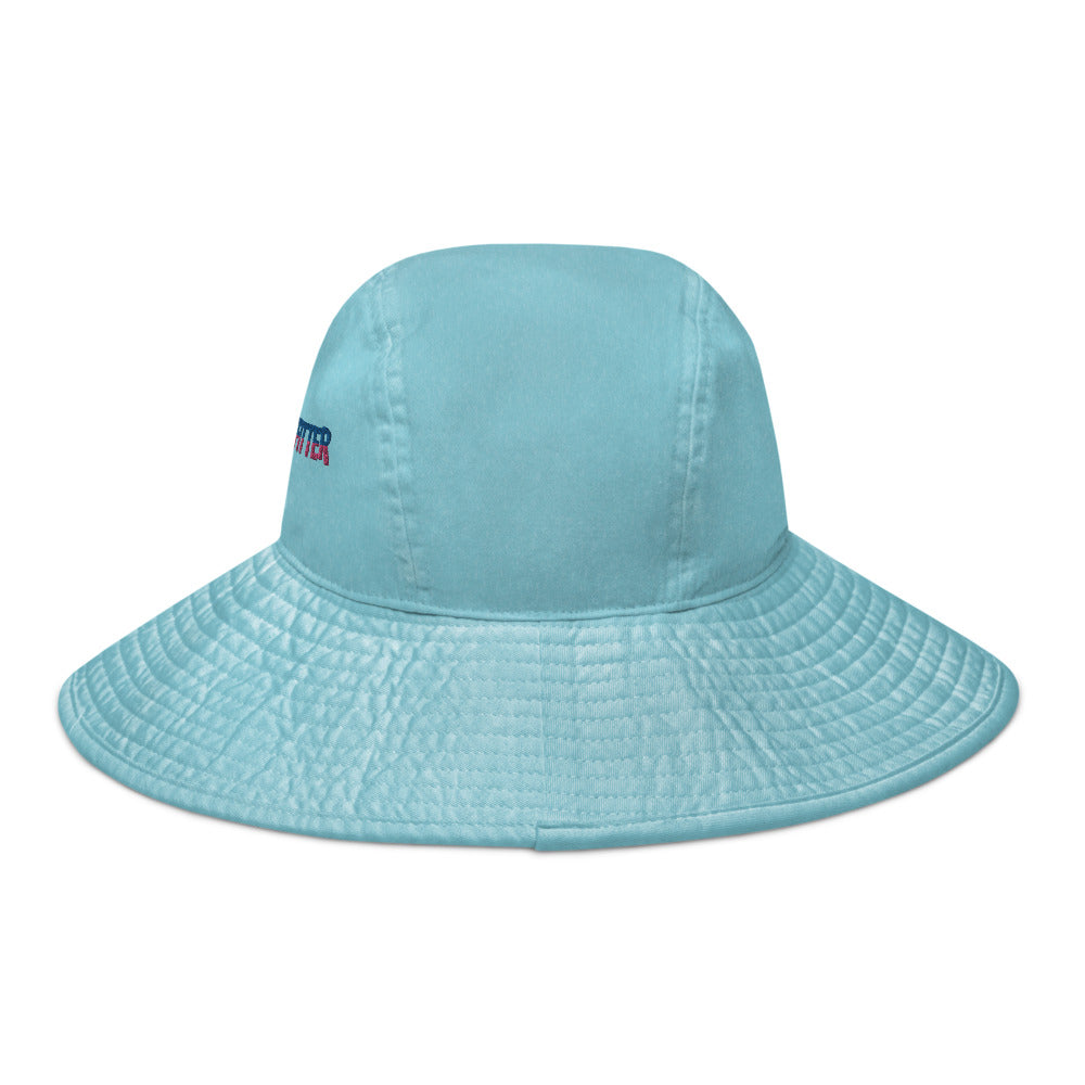 Wide brim bucket hat